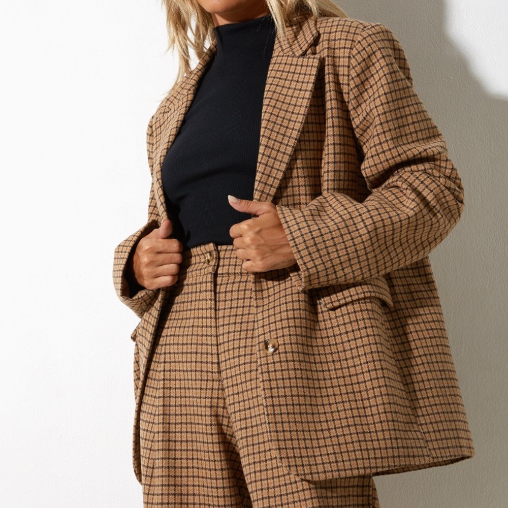 Motel Rocks Maiwa Check Blazer Small NWT